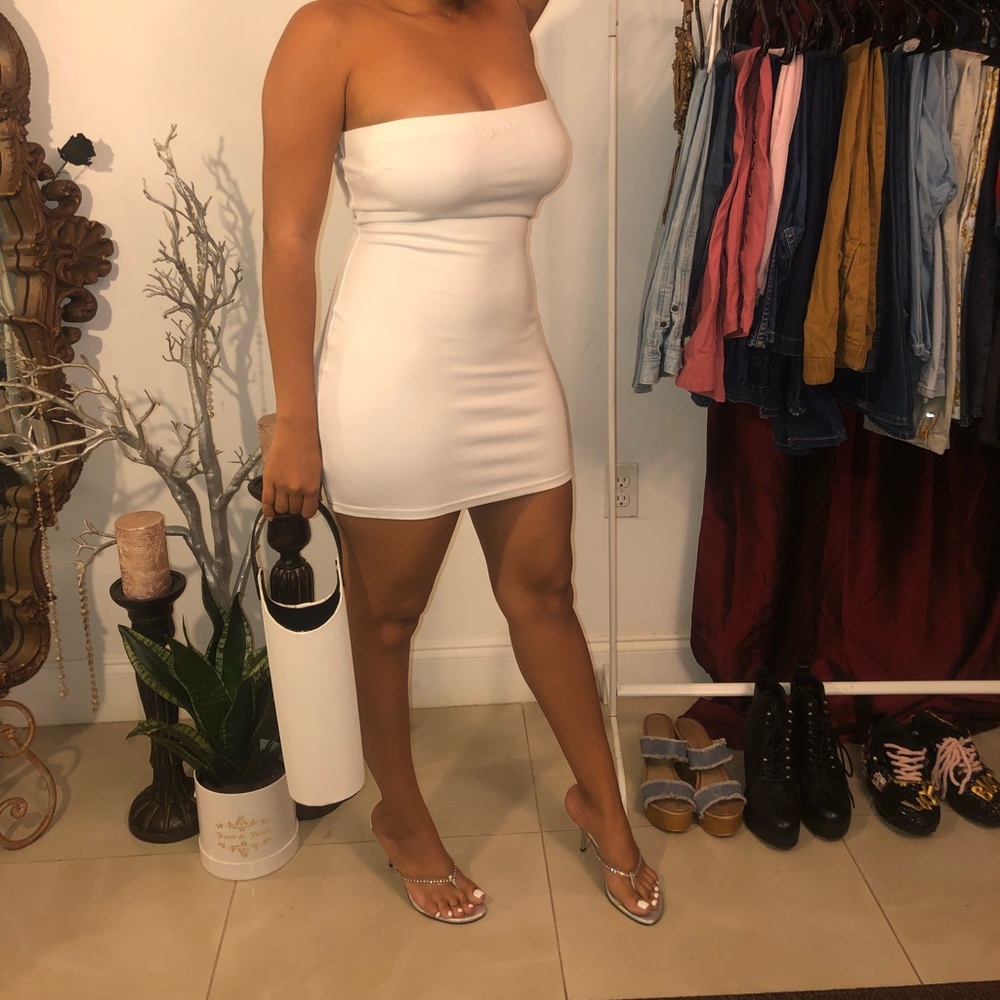 Off White Mini Dress | Baby Girl Engraved on Front